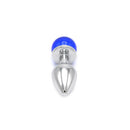 Aluminium Buttplug Met Glinsterende Ronde Siersteen - Blauw