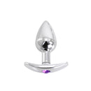 Aluminium buttplug Met Handvat En Sierkristal - Paars