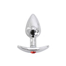 Aluminium buttplug Met Handvat En Sierkristal - Rood
