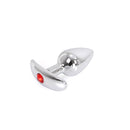 Aluminium buttplug Met Handvat En Sierkristal - Rood
