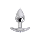 Aluminium buttplug Met Handvat En Sierkristal - Transparant