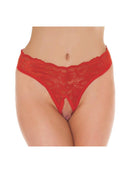 Amorable by Rimba Kanten String Met Open Kruis - Rood