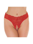 Amorable by Rimba Kanten String Met Open Kruis - Rood