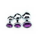 Buttplug Aluminium Met Paars Kristal - Small-Erotiekvoordeel.nl