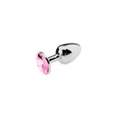 Buttplug Aluminium Met Roze Kristal - Small-Erotiekvoordeel.nl