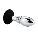 Buttplug Aluminium Met bal En ribbels En Zuignap-Erotiekvoordeel.nl