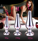 Buttplug Aluminium Met Transparant Kristal - 100 mm x 30 mm-Erotiekvoordeel.nl