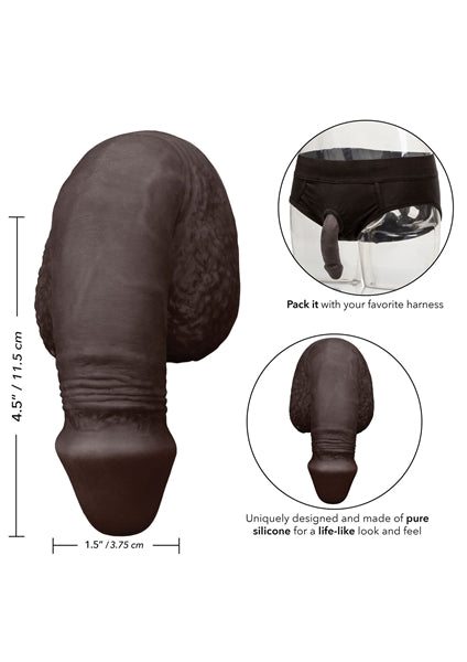 Calexotics - Siliconen Packing Penis - Slappe Penis - FtM Drag - 12,75 cm - chocolate/donkerbruin-Erotiekvoordeel.nl