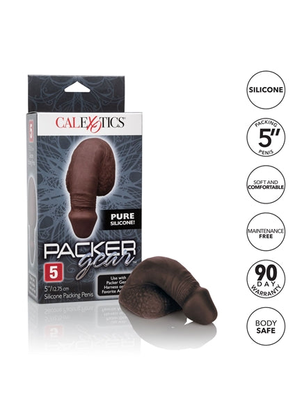 Calexotics - Siliconen Packing Penis - Slappe Penis - FtM Drag - 12,75 cm - chocolate/donkerbruin-Erotiekvoordeel.nl