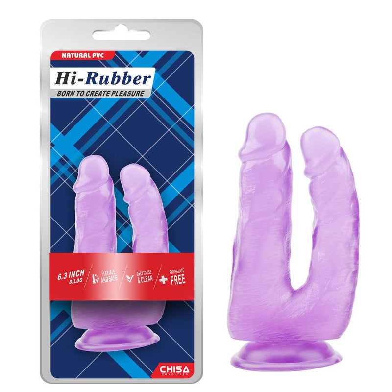 Chisa Toys - Dubbele Penetratie Dildo 18 cm en 17 cm - Paars-Erotiekvoordeel.nl