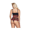 Cottelli - BH en Slip Set - Zwart & Rood - 3XL-Erotiekvoordeel.nl