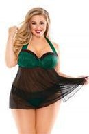 Curve - Sonia Babydoll Set - Evergreen-Erotiekvoordeel.nl