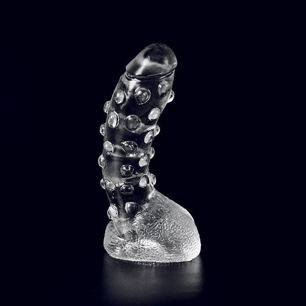 Dark Crystal - Dildo Met Noppen 22 x 5 cm - Transparant