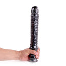 Dinoo - Extreme XXL Dildo Met Handvat - Damocles - 42,5 x 4,5 cm - Zwart-Erotiekvoordeel.nl