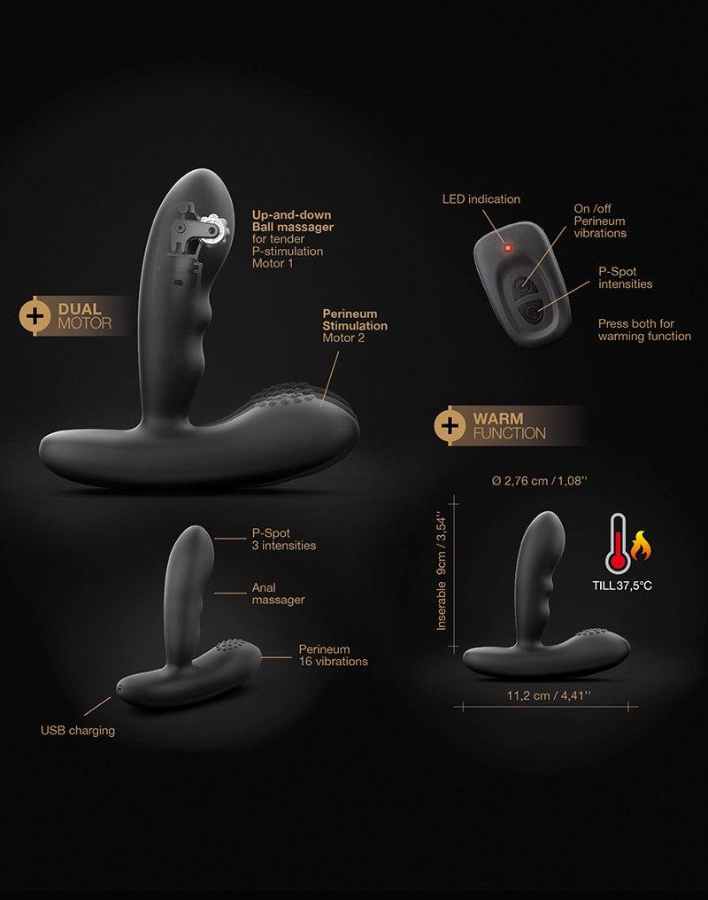 Dorcel - P-Stroker - Prostaat Vibrator Met Afstandsbediening - Zwart-Erotiekvoordeel.nl