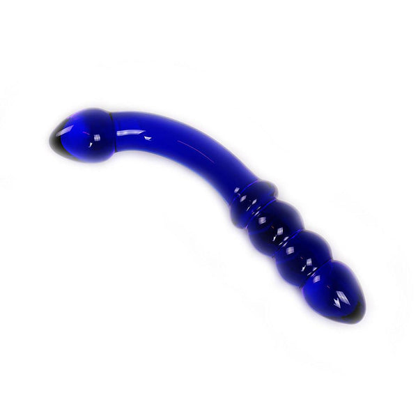 Glazen Dildo Blue Curve - Blauw-Erotiekvoordeel.nl