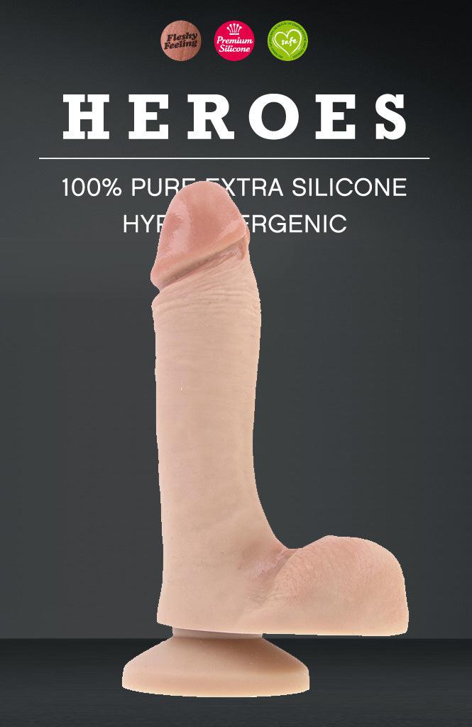 Heroes - No. 6 - Dildo Met Zuignap - 17 x 3,5 cm - Lichte Huidskleur-Erotiekvoordeel.nl