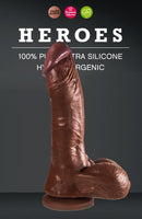 Heroes - No. 8 - Dildo Met Zuignap - 19 x 4,5 cm - Bruin-Erotiekvoordeel.nl