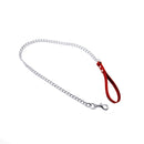 Hondenriem Met Ketting En Rood Handvat