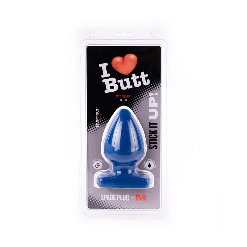 I ♥ Butt - Bolvormige Buttplug - M - Blauw