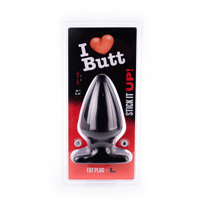 I ♥ Butt - Dikke Buttplug - L - Zwart-Erotiekvoordeel.nl