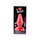 I ♥ Butt - Klassieke Buttplug - M - Rood