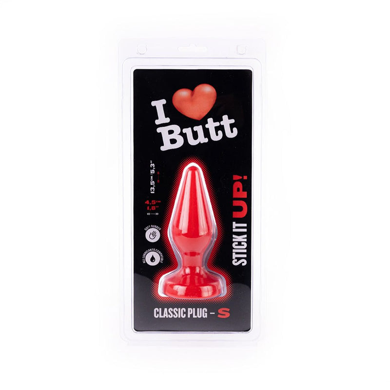I ♥ Butt - Klassieke Buttplug - S - Rood