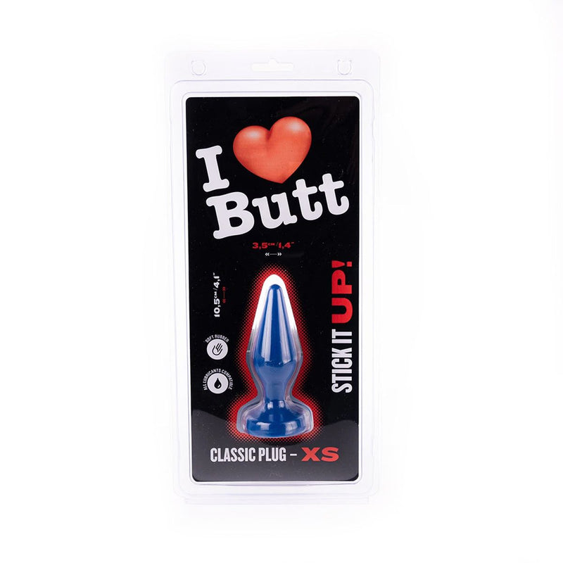 I ♥ Butt - Klassieke Buttplug - XS - Blauw