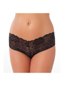 Kanten Slip Met gekruiste bandjes En Strik achter - Zwart