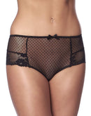 Kanten Slip Met Open achterkant En rijglint - Zwart