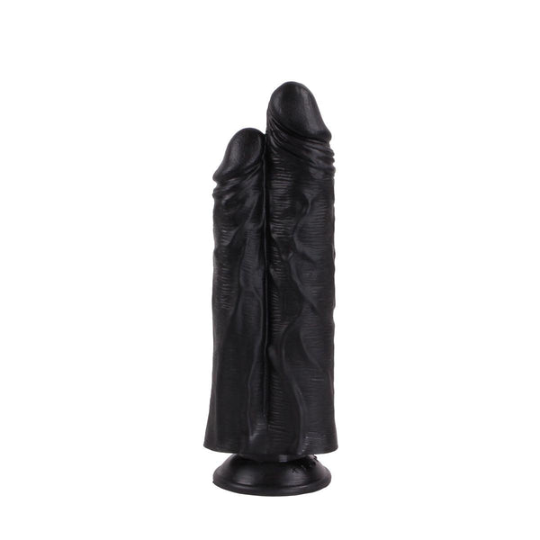 Kiotos Cox - Extreme Sandwich Dildo 28 x 6 cm - Zwart