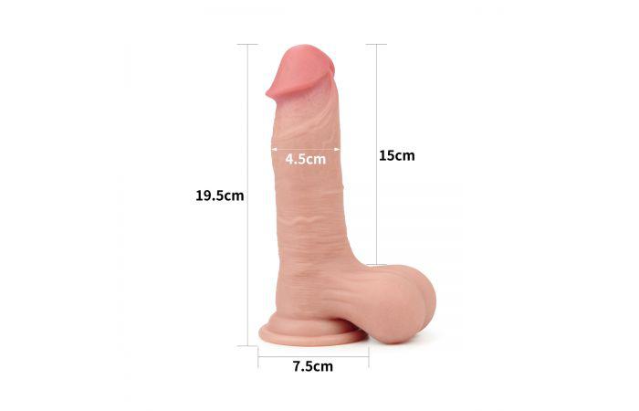 Kiotos Cox - Sliding Skin Dubbellaags Dildo 19.5 x 4.5 cm - Lichte Huidskleur-Erotiekvoordeel.nl