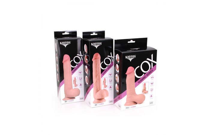 Kiotos Cox - Sliding Skin Dubbellaags Dildo 19.5 x 4.5 cm - Lichte Huidskleur-Erotiekvoordeel.nl