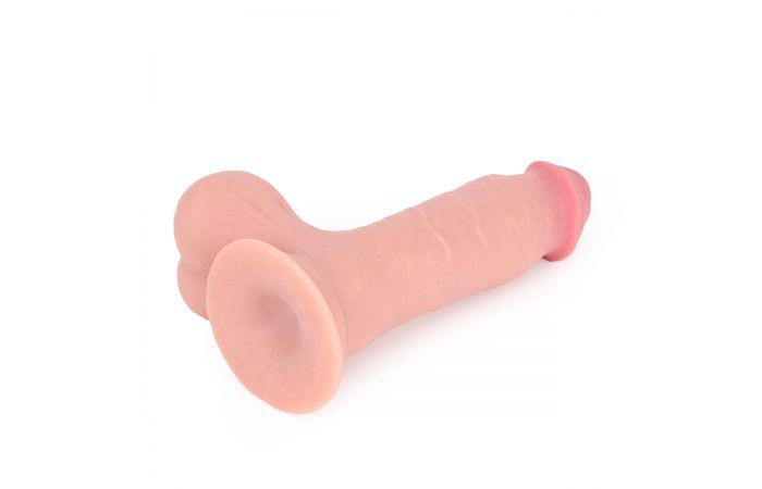 Kiotos Cox - Sliding Skin Dubbellaags Dildo 19.5 x 4.5 cm - Lichte Huidskleur-Erotiekvoordeel.nl