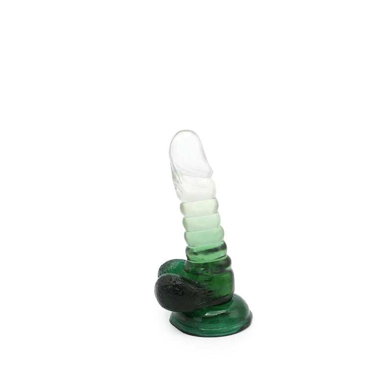 Kiotos Cox Color - Gekleurde Dildo 01 - 15,5 x 3 cm - Transparant/Groen-Erotiekvoordeel.nl