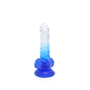 Kiotos Cox Color - Gekleurde Dildo 02 - 18,5 x 4 cm - Transparant/Blauw-Erotiekvoordeel.nl