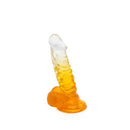 Kiotos Cox Color - Gekleurde Dildo 02 - 18,5 x 4 cm - Transparant/Geel-Erotiekvoordeel.nl