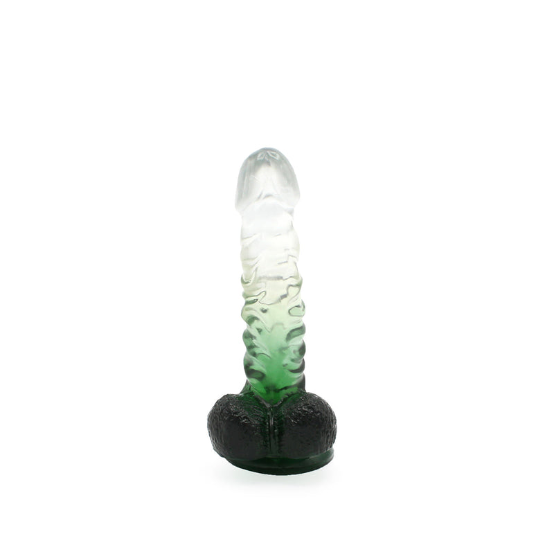 Kiotos Cox Color - Gekleurde Dildo 02 - 18,5 x 4 cm - Transparant/Groen-Erotiekvoordeel.nl