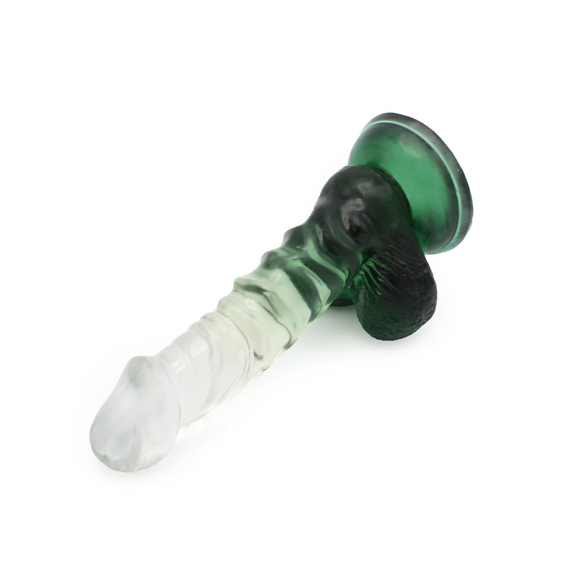 Kiotos Cox Color - Gekleurde Dildo 02 - 18,5 x 4 cm - Transparant/Groen-Erotiekvoordeel.nl