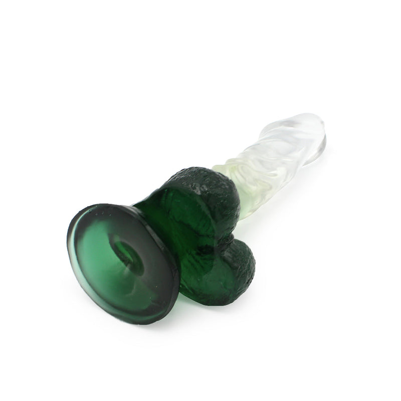 Kiotos Cox Color - Gekleurde Dildo 02 - 18,5 x 4 cm - Transparant/Groen-Erotiekvoordeel.nl