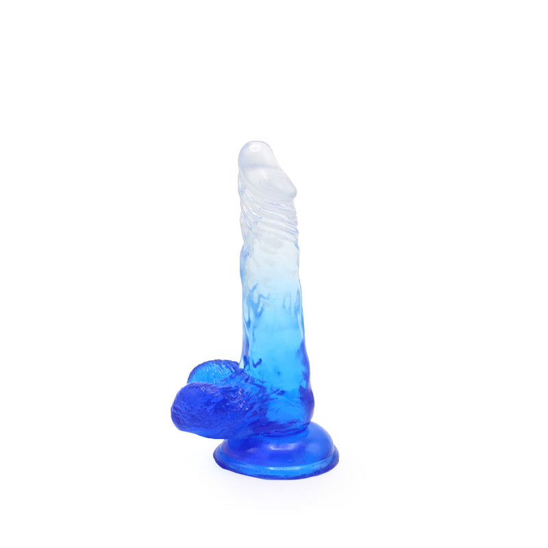 Kiotos Cox Color - Gekleurde Dildo 03 - 17,5 x 3,2 cm - Transparant/Blauw-Erotiekvoordeel.nl