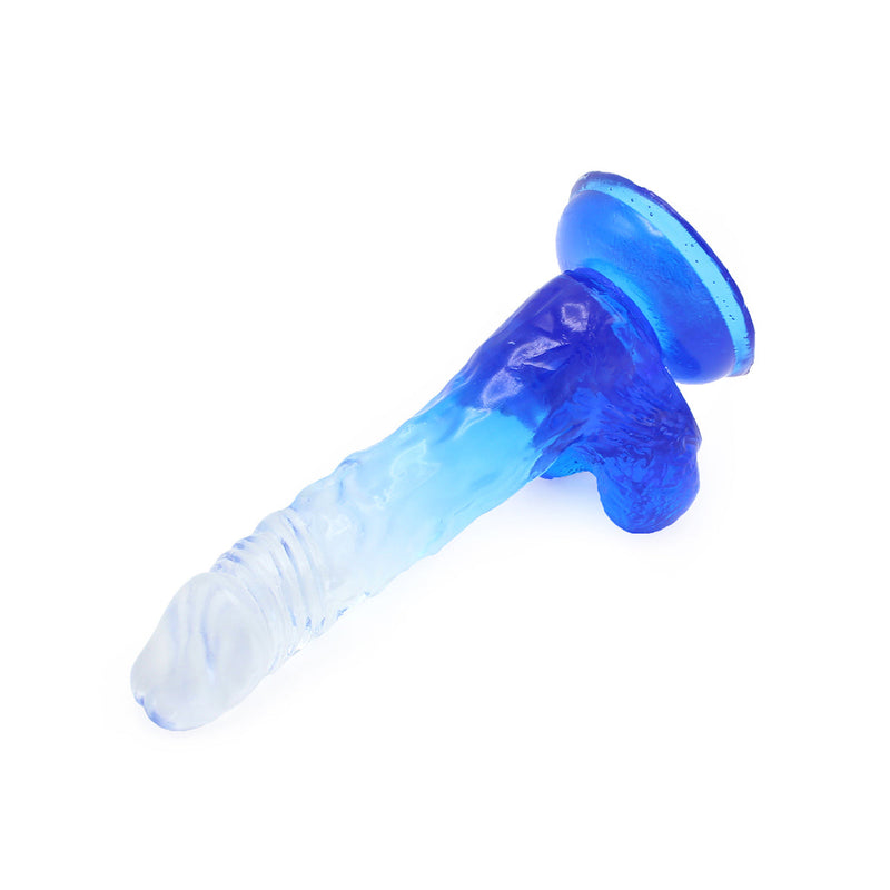 Kiotos Cox Color - Gekleurde Dildo 03 - 17,5 x 3,2 cm - Transparant/Blauw-Erotiekvoordeel.nl