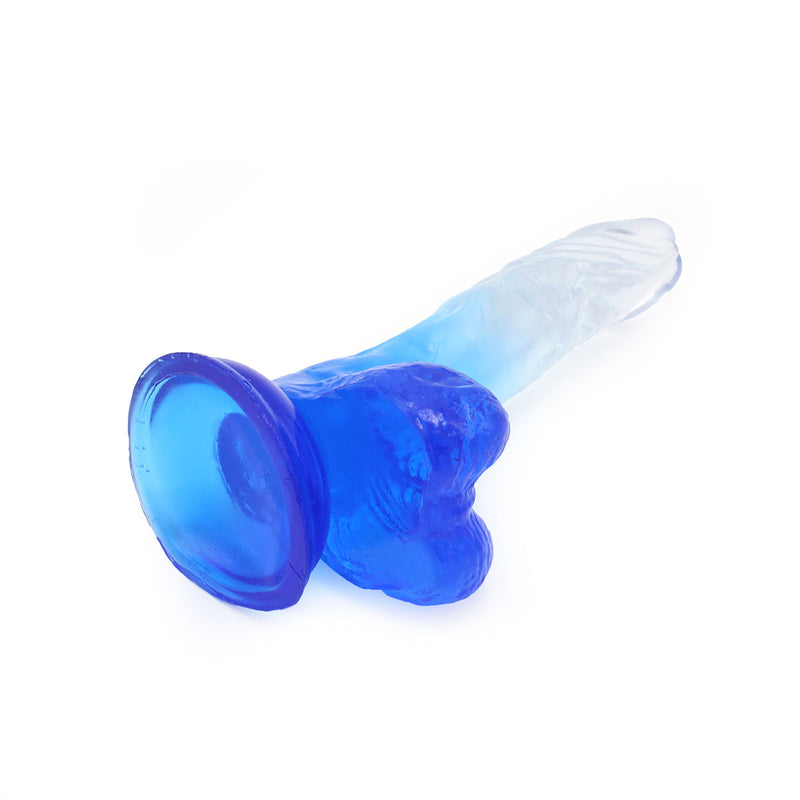 Kiotos Cox Color - Gekleurde Dildo 03 - 17,5 x 3,2 cm - Transparant/Blauw-Erotiekvoordeel.nl