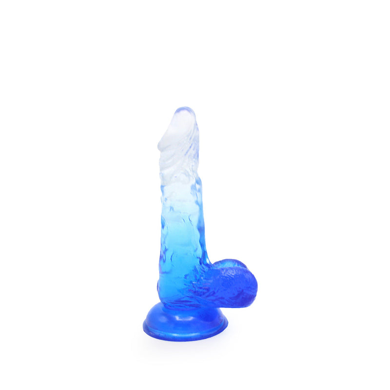 Kiotos Cox Color - Gekleurde Dildo 03 - 17,5 x 3,2 cm - Transparant/Blauw-Erotiekvoordeel.nl