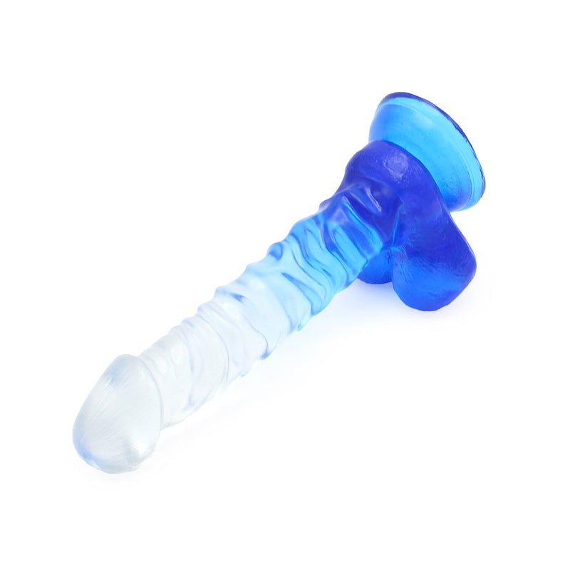 Kiotos Cox Color - Gekleurde Dildo 04 - 22,5 x 4 cm - Transparant/Blauw-Erotiekvoordeel.nl