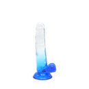 Kiotos Cox Color - Gekleurde Dildo 05 - 20 x 3,2 cm -Transparant/Blauw-Erotiekvoordeel.nl