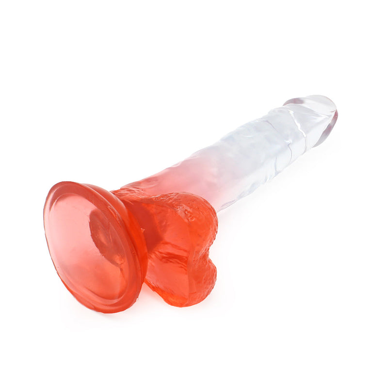 Kiotos Cox Color - Gekleurde Dildo 05 - 20 x 3,2 cm - Transparant/Rood-Erotiekvoordeel.nl