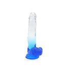 Kiotos Cox Color - Gekleurde Dildo 06 - 22,5 x 4,2 cm -Transparant/Blauw-Erotiekvoordeel.nl