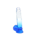 Kiotos Cox Color - Gekleurde Dildo 06 - 22,5 x 4,2 cm -Transparant/Blauw-Erotiekvoordeel.nl