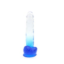 Kiotos Cox Color - Gekleurde Dildo 06 - 22,5 x 4,2 cm -Transparant/Blauw-Erotiekvoordeel.nl